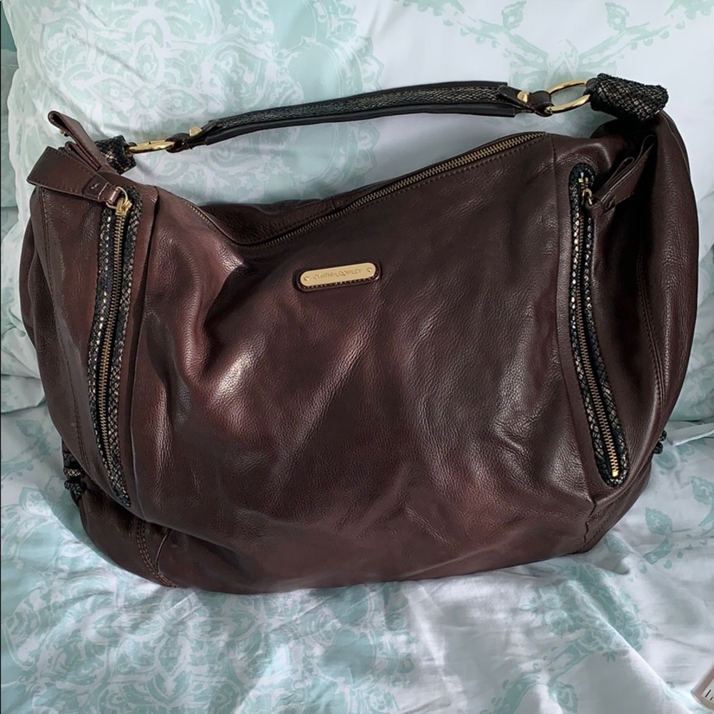 Cynthia Rowley brown leather hobo bag
